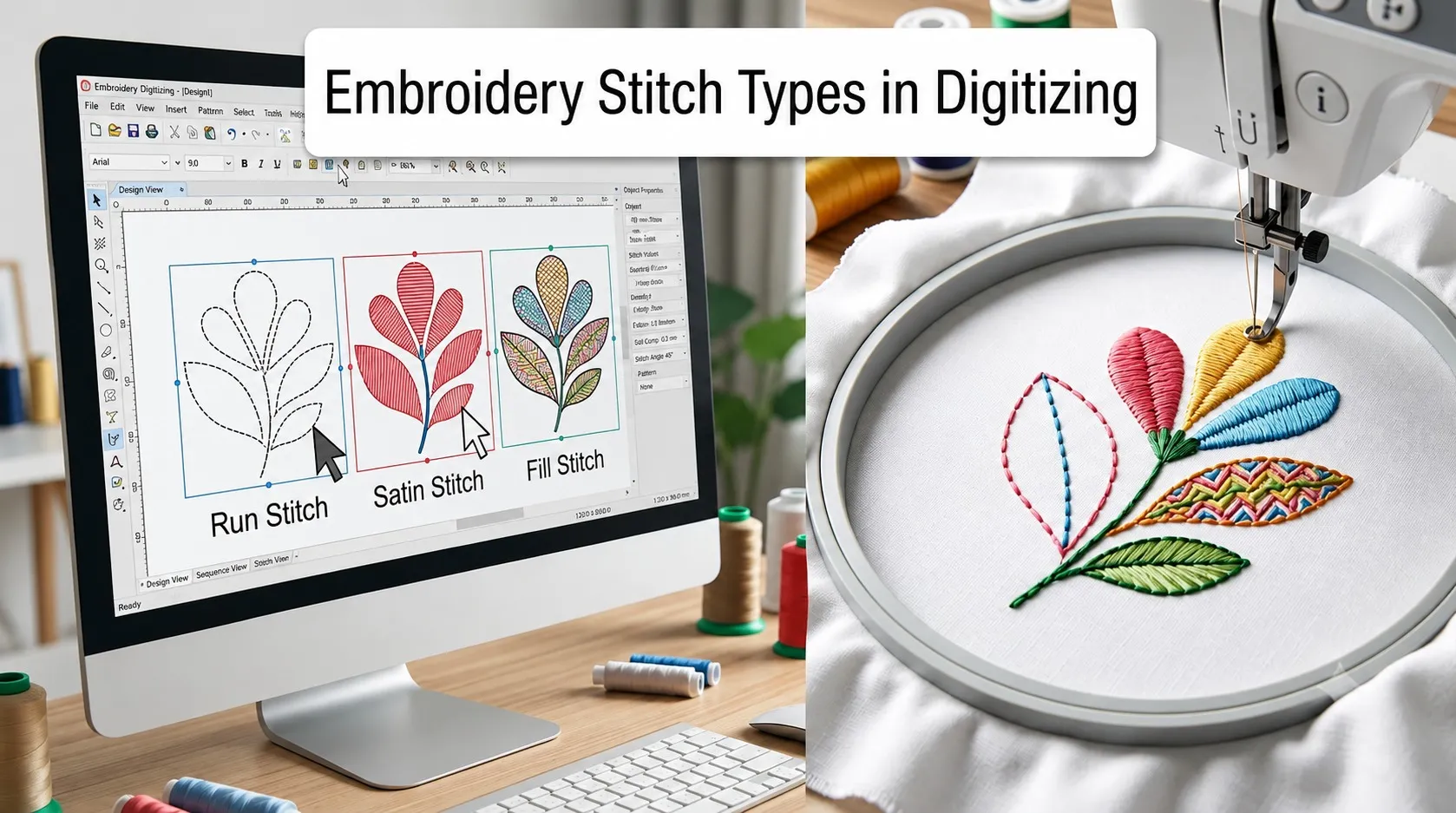 Embrodiery stitches types for digitizing